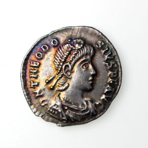 Theodosius I Silver Siliqua 379-395AD Rome -16217