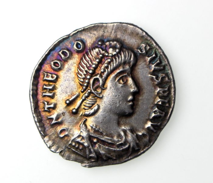 Theodosius I Silver Siliqua 379-395AD Rome -16217