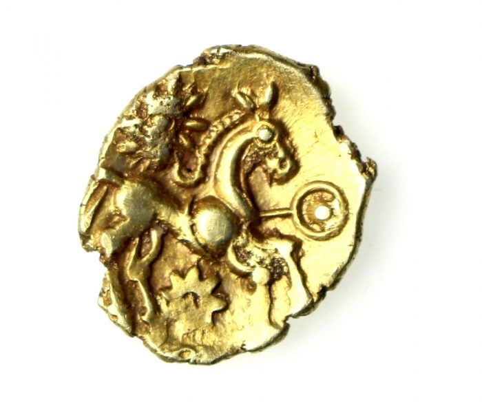 Early Uninscribed Gold Quarter Stater Bognor Cog Wheel 65-45BC Mane Type-16399