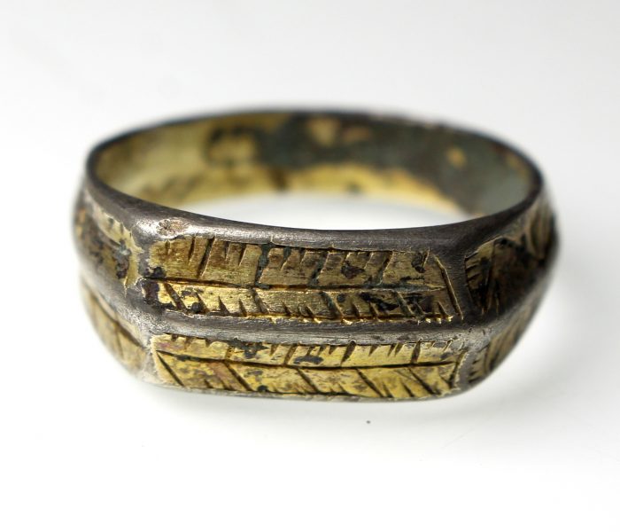 15th Century Silver Gilt Finger Ring -16485