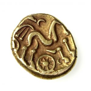 Early Uninscribed Gold Stater British Remic QB 1st Century BC-16632