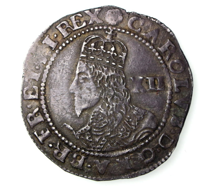 Charles I Silver Shilling 1625-49AD Exeter, 1645AD extremely rare -16690