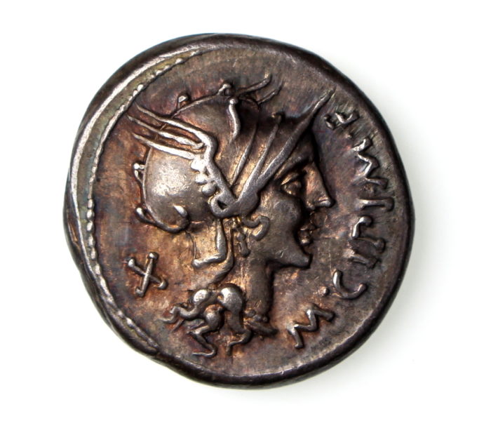 M. Cipius M.f. Silver Denarius 115-114BC-17018