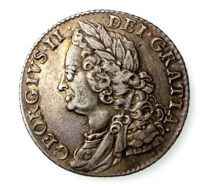 George II Shilling 1727-60AD 1758AD-17080