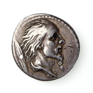 L. Hostilius Saserna Silver Denarius 48BC Vercingetorix ext. rare -17397