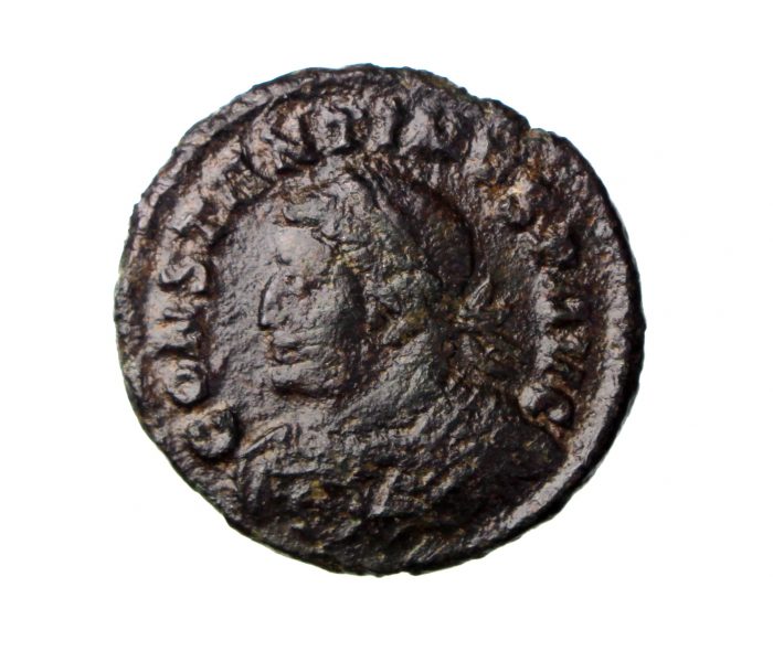 Constantine I Bronze Follis 307-337AD London mint sol in adv. Quadriga ext. rare-17708