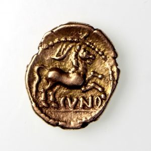 Celtic Gold Quarter Stater Catuvellauni Cunobelin 10-20AD Classic Type -17752
