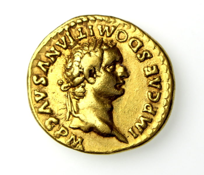 Domitian Gold Aureus 81-96AD Rome Bust of Minerva Rare -17841