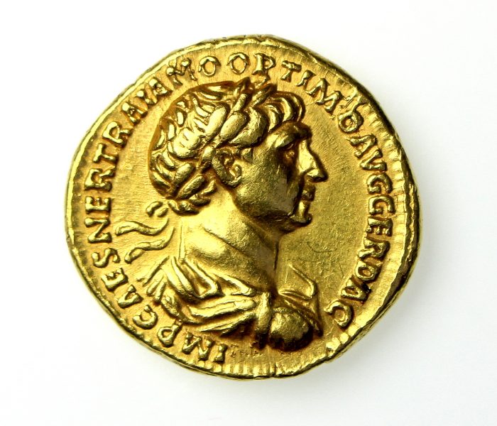 Trajan Gold Aureus 98-117AD Rome -17844