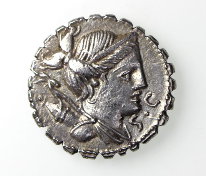 T.i. Claudius T.n.f A.p.n. Nero Silver Denarius 79BC-17927