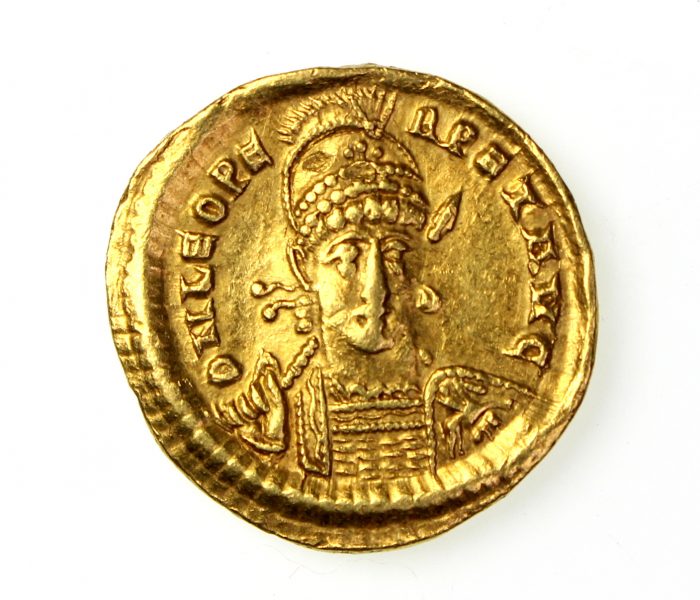 Leo I Gold Solidus 457-474AD Thessalonica -18094