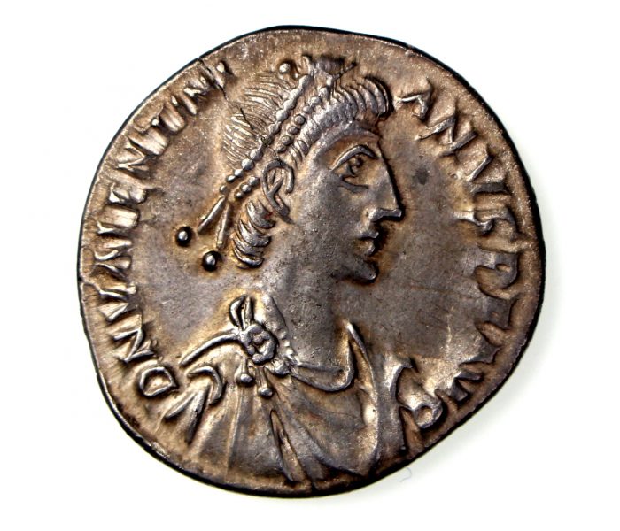 Valentinian II Silver Miliarense 375-392AD Trier -17910