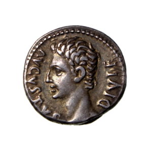 Augustus Silver Denarius 27BC-14AD ext. rare head left -18451