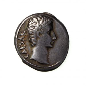 Augustus Silver Denarius 27BC-14AD Samos mint 21-20BC-18458