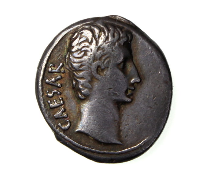 Augustus Silver Denarius 27BC-14AD Samos mint 21-20BC-18458