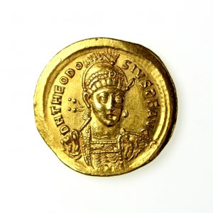 Theodosius II Gold Solidus 402-450AD Constantinople -18469