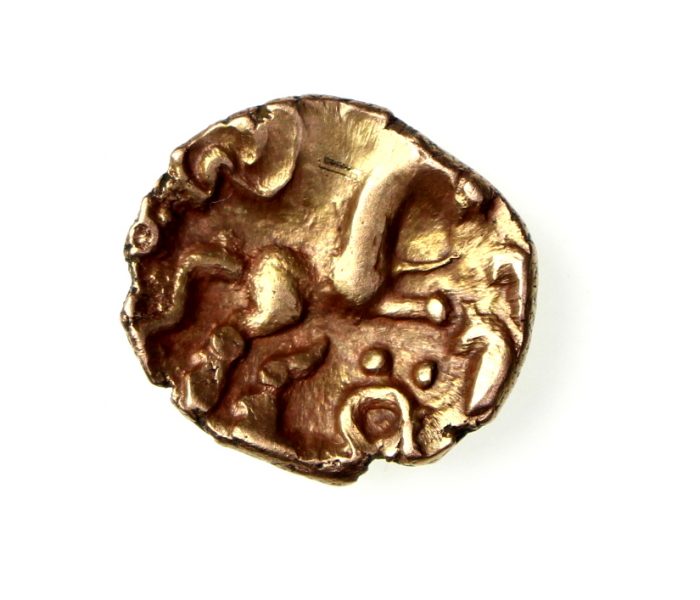 Cantii Gold Quarter Stater Horse Brooch Type 50BC ext. rare-18496