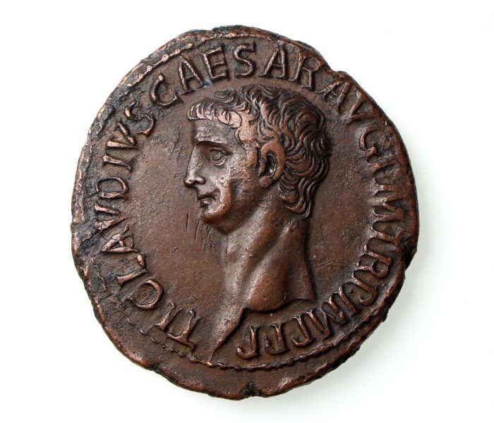 Claudius Bronze As 41-54AD bold portrait-18906