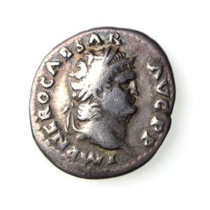 Nero Silver Denarius 54-68AD Leg. standards -18909