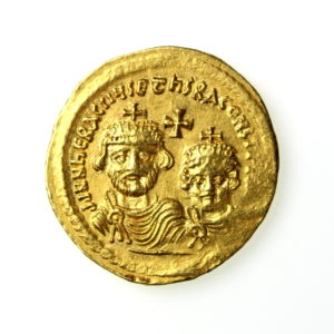 Heraclius & Herac. Constantine Gold Constantine 610-641AD Jerusalem -19002