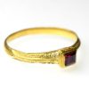 Gold Finger Ring late 16th/early 17th Century AD Set With Pink Ruby -19115