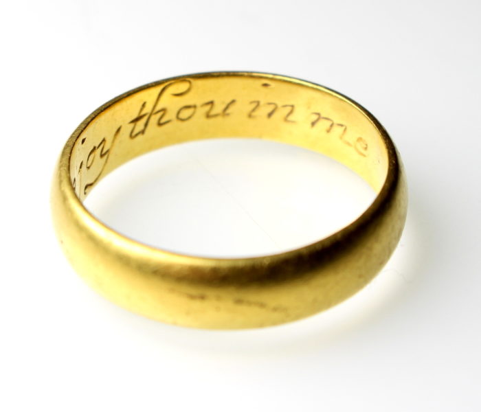 Gold Posy Ring 17th Century AD Inscribed 'I Joy In Thee Joy Thou In Me' -0