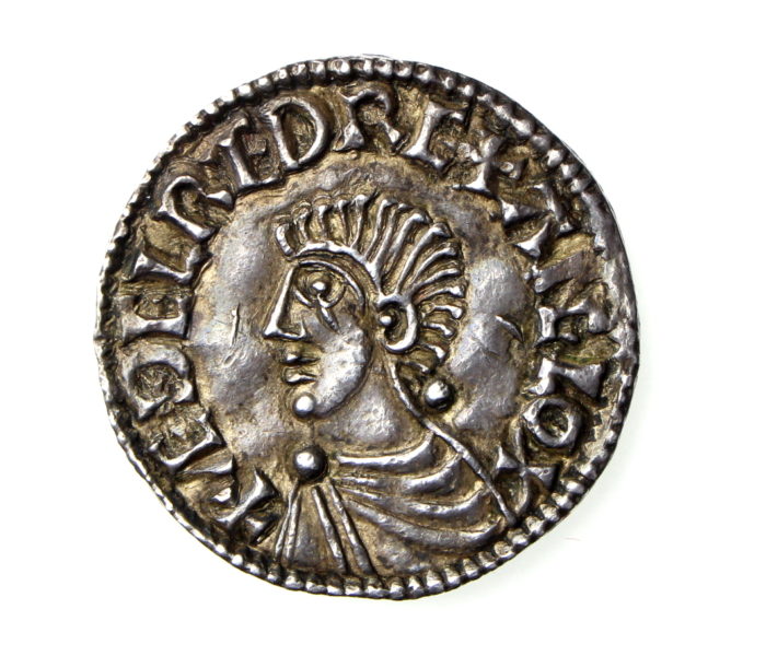 Aethelred II Silver Penny 978-1016AD Long Cross Type Worcester -19196