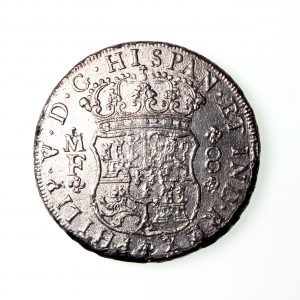 Shipwreck Coin - Spanish Silver Pillar Dollar (Piece of Eight) From The 'Hollandia' Wreck 1739AD-0