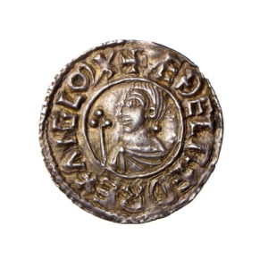 Aethelred II Silver Penny 978-1016AD Crux type, Oscytel Cambridge -19517