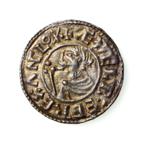 Aethelred II Silver Penny 978-1016AD Crux type, Saewine Wilton -19519