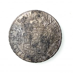 Shipwreck Coin - Spanish Silver Pillar Dollar (Piece of Eight) From The 'Hollandia' Wreck 1737AD. -19623