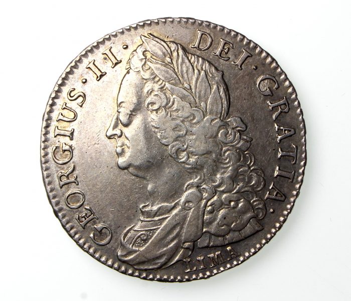 George II Silver Halfcrown Lima 1727-60AD 1745AD-19810