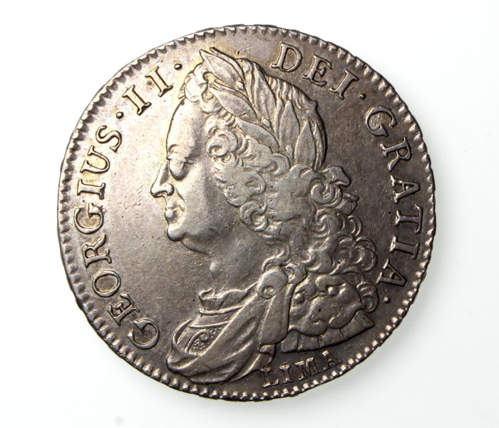 George II Silver Halfcrown Lima 1727-60AD 1745AD-19810