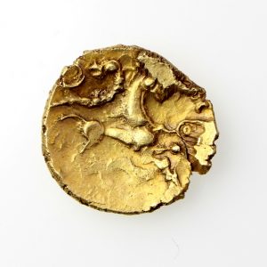 Trinavantes Gold Quarter Stater Little Horned Serpent 55-45BC excess. Rare -20321