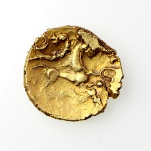 Trinavantes Gold Quarter Stater Little Horned Serpent 55-45BC excess. Rare -20321