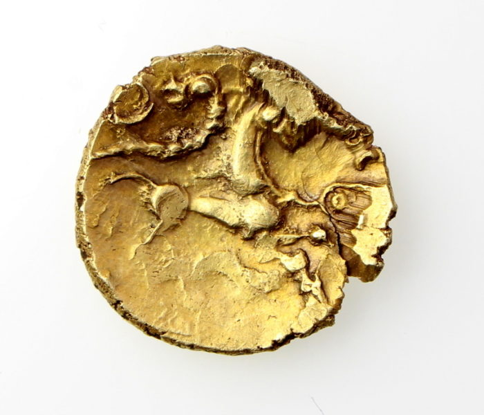 Trinavantes Gold Quarter Stater Little Horned Serpent 55-45BC excess. Rare -20321