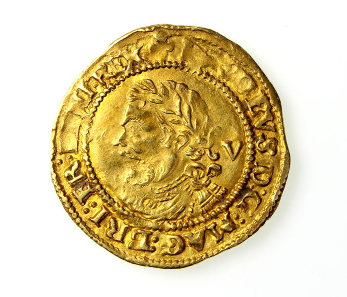 James I Gold Quarter Laurel 1603-25AD Third coinage mm. trefoil
