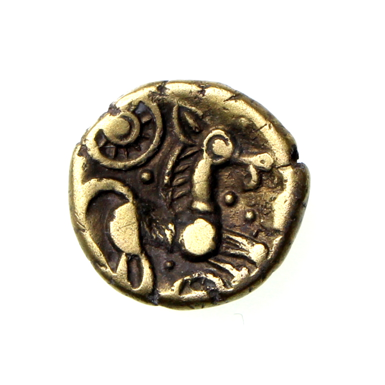 Belgae Gold Quarter Stater Petersfield Wreath Face type 1st Century BC ...