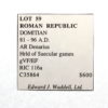 Domitian Silver Denarius 81-96AD Secular Games issue, Rome Struck 88AD - Image 3