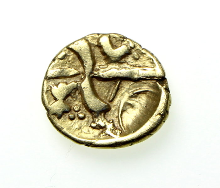 Belgae Gold Quarter Stater Hampshire Thunderbolt circa 50BC