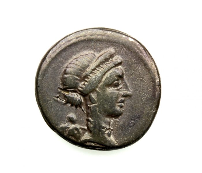Julius Caesar Silver Denarius Spain 46/45BC