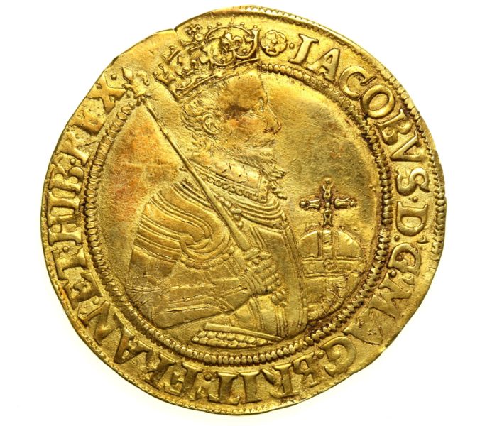 James I 1603-1625AD Gold Unite mm. Rose 1605-6AD