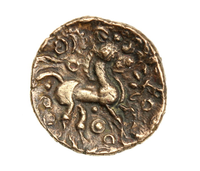 Belgae Gold Quarter Stater 1st Century BC Hayling Wreath type, Excessively rare