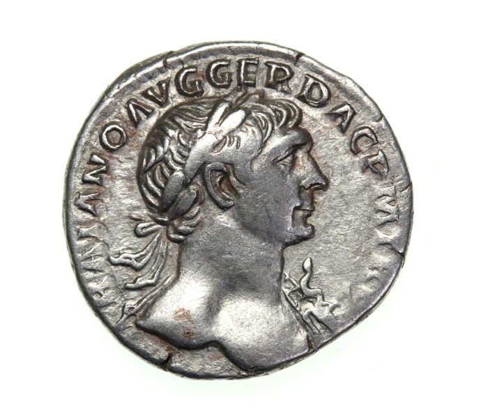 The Ropsley Hoard Trajan 98-117AD Silver Denarius, Rome mint