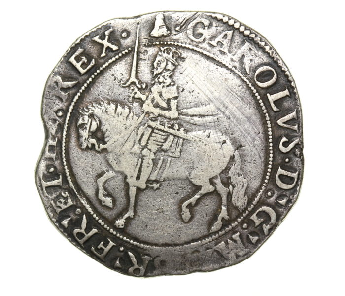 Charles I 1625-1649AD Silver Halfcrown Tower mint u. Charles MM. Bell