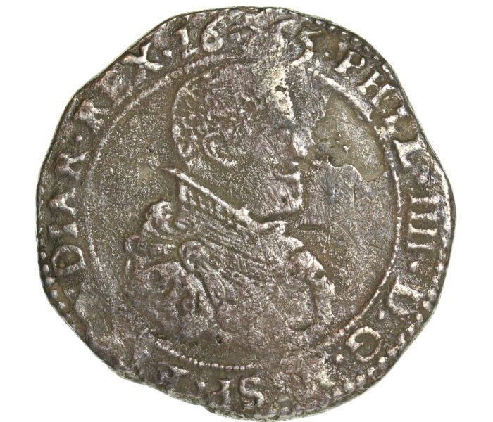 SHIPWRECK TREASURE VOC Hollandia Sank in Scilly Isles 1743AD Silver Ducaton Spain, Philip IV Flanders Mint 1655AD