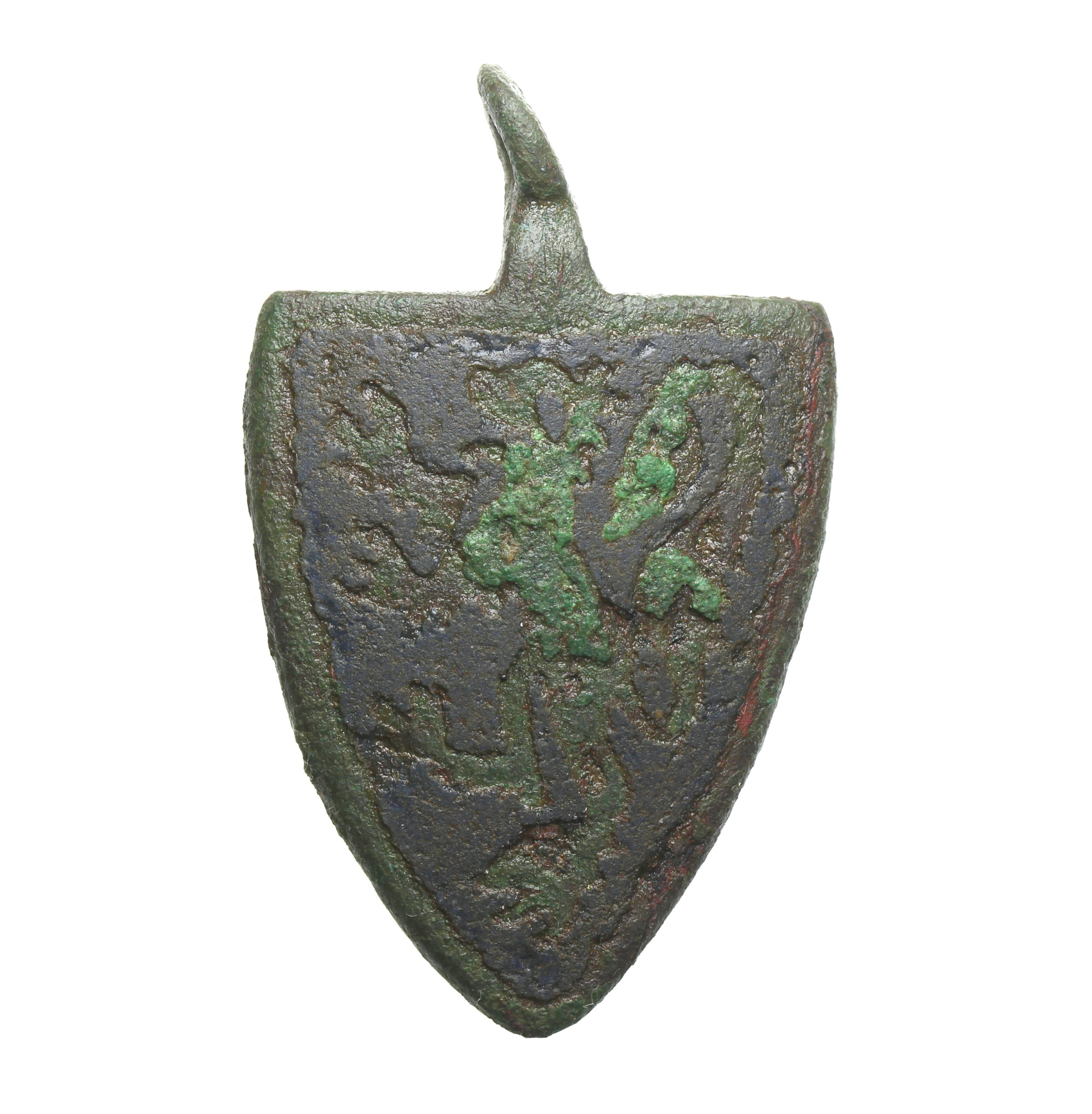 Medieval Heraldic pendant blue enamel lion - Silbury Coins : Silbury Coins