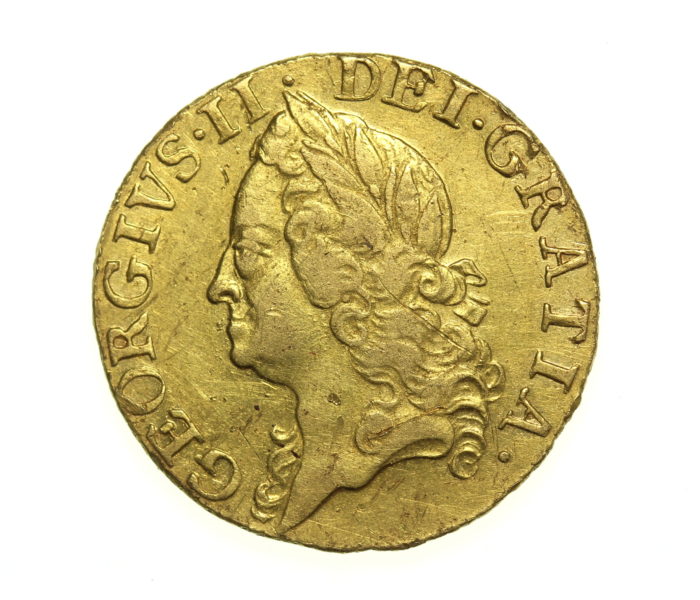 George II 1727-1760AD Gold Half Guinea 1753AD Old Laureate Head