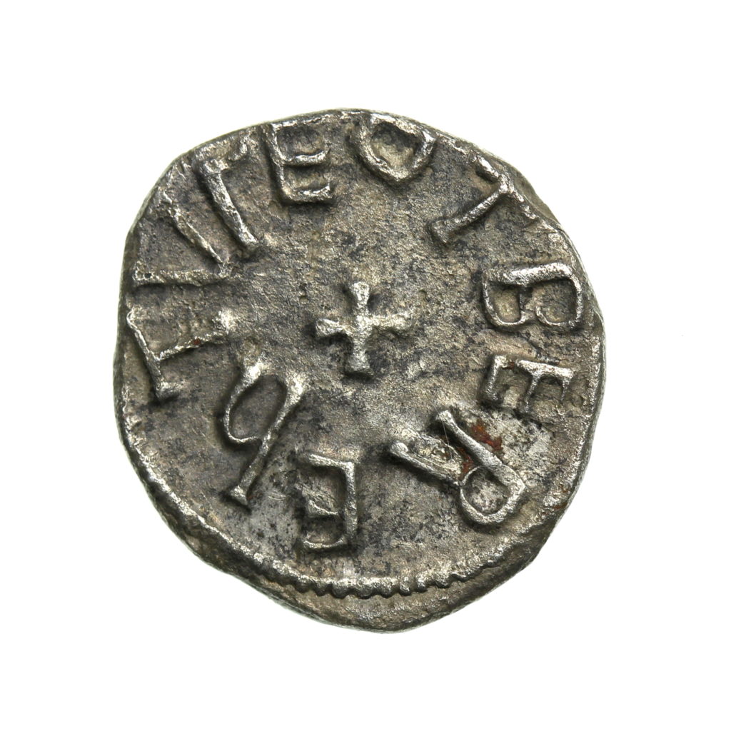 Northumbria Eadberht with Abp. Ecgberht 757758AD Silver Sceatta rare