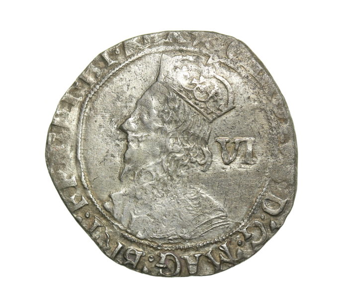 The Ewerby Civil War Hoard Charles 1st Silver Sixpence mm. Star 1625-1649AD